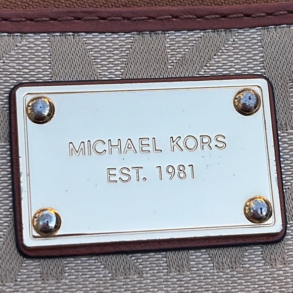 NWOT Michal Kors bifold canvas leather tan brown wallet - Picture 12 of 12